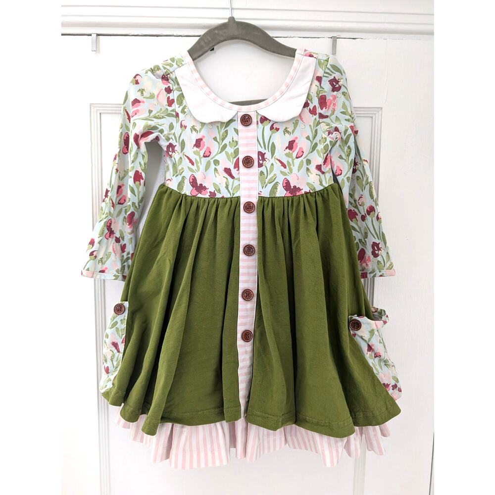 SweetHoney Long Sleeve Floral Garden Dress Sz 2T